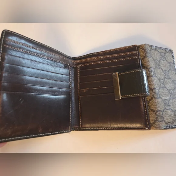 GUCCI GG MONOGRAM  PREOWNED WALLET, DARK BROWN - Picture 2 of 14